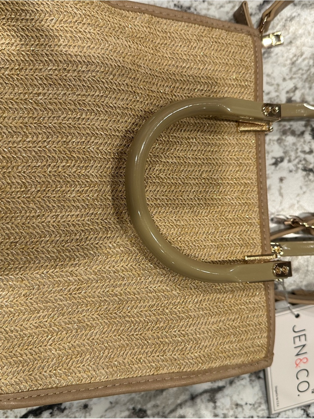A Classy Chic Boutique Natural Beige Woven Crossbody Bag